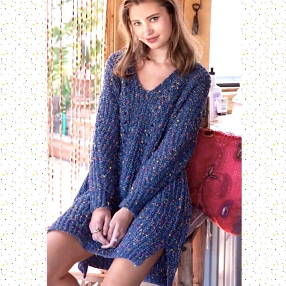 POL Confetti-Inspired Chenille Sweater Dress